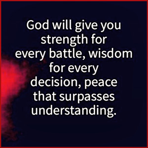 God will give you strength